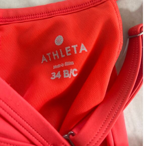 Athleta Red Twist Adjustable Strap Bikini Top Swim 34 B/C - Picture 5 of 7
